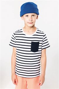 T-SHIRT BAMBINO A RIGHE CON TASCA